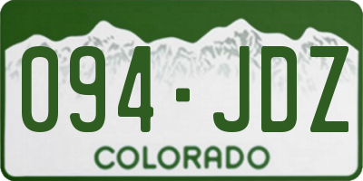 CO license plate 094JDZ