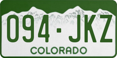 CO license plate 094JKZ