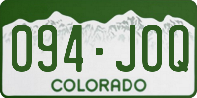 CO license plate 094JOQ