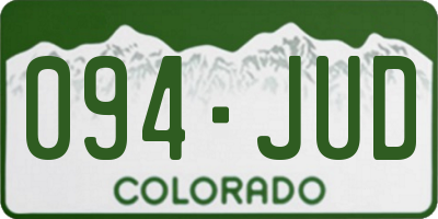 CO license plate 094JUD
