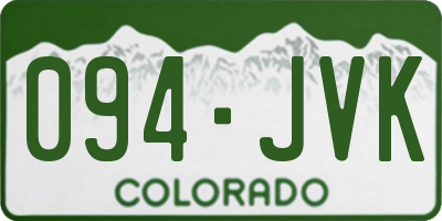 CO license plate 094JVK