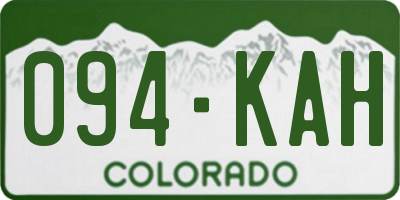 CO license plate 094KAH