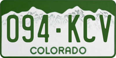 CO license plate 094KCV
