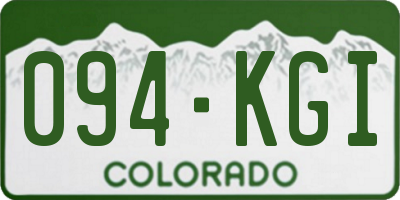 CO license plate 094KGI