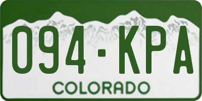 CO license plate 094KPA