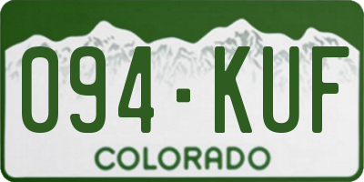CO license plate 094KUF