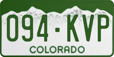 CO license plate 094KVP