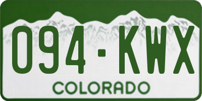CO license plate 094KWX