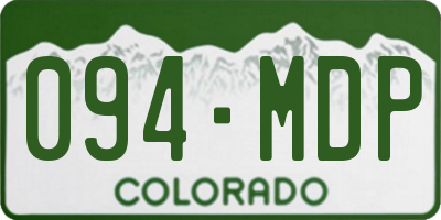 CO license plate 094MDP