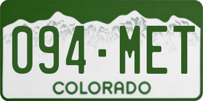 CO license plate 094MET