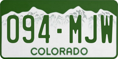 CO license plate 094MJW