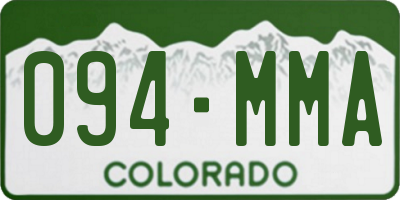 CO license plate 094MMA