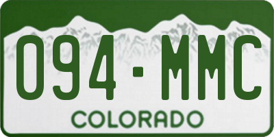 CO license plate 094MMC