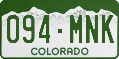 CO license plate 094MNK