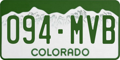 CO license plate 094MVB