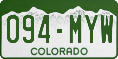 CO license plate 094MYW