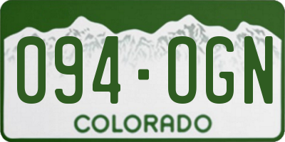 CO license plate 094OGN