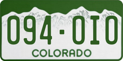 CO license plate 094OIO