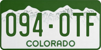 CO license plate 094OTF