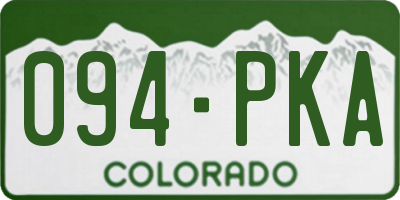 CO license plate 094PKA