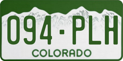CO license plate 094PLH