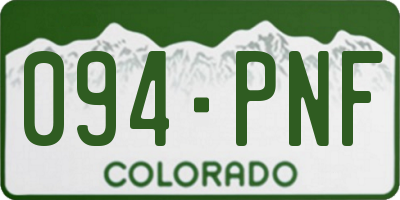 CO license plate 094PNF