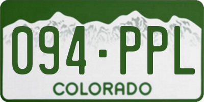 CO license plate 094PPL
