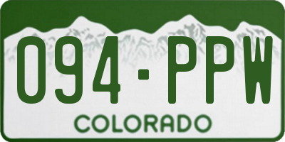 CO license plate 094PPW
