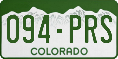 CO license plate 094PRS