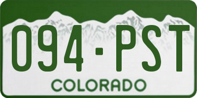 CO license plate 094PST