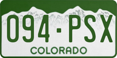 CO license plate 094PSX