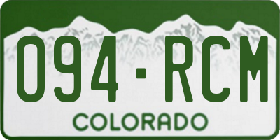 CO license plate 094RCM