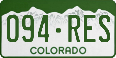 CO license plate 094RES