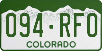 CO license plate 094RFO
