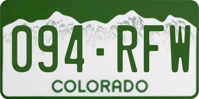 CO license plate 094RFW
