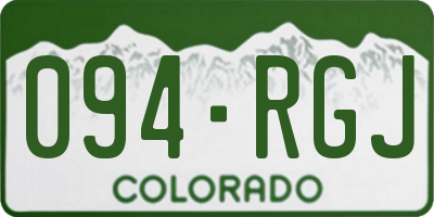 CO license plate 094RGJ