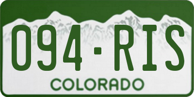 CO license plate 094RIS