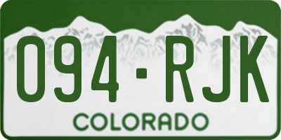 CO license plate 094RJK
