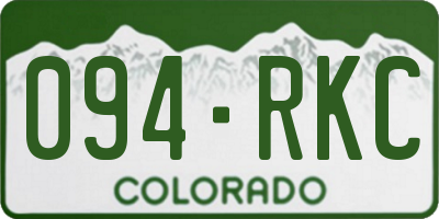 CO license plate 094RKC