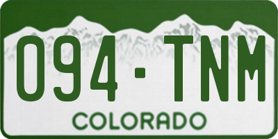 CO license plate 094TNM