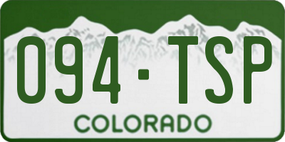 CO license plate 094TSP