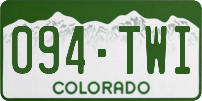 CO license plate 094TWI