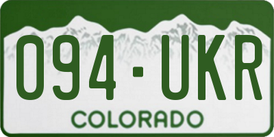 CO license plate 094UKR