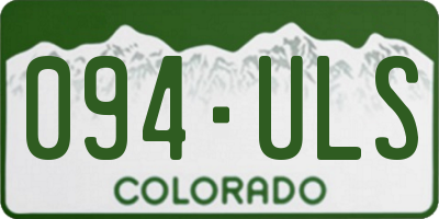 CO license plate 094ULS