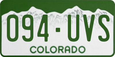 CO license plate 094UVS