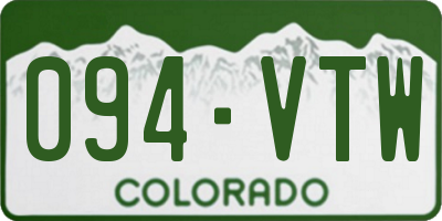 CO license plate 094VTW