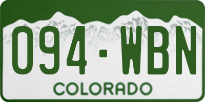 CO license plate 094WBN