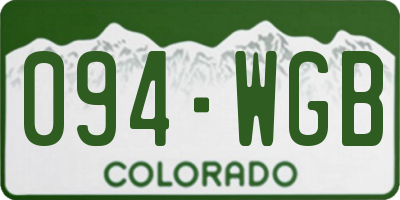 CO license plate 094WGB