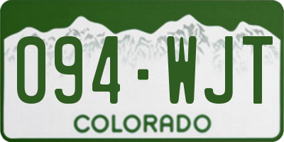 CO license plate 094WJT
