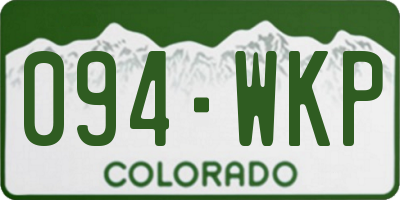 CO license plate 094WKP